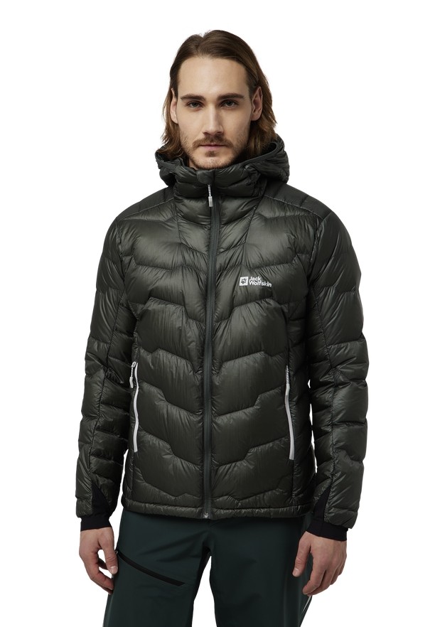 Black Men Jack Wolfskin Alpspitze Hoody Down Jackets | 58916171