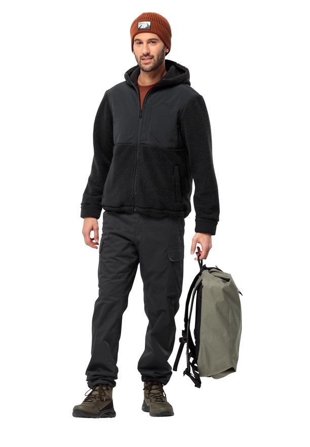 Black Men Jack Wolfskin Arctic Road Cargo Pants | 20587379