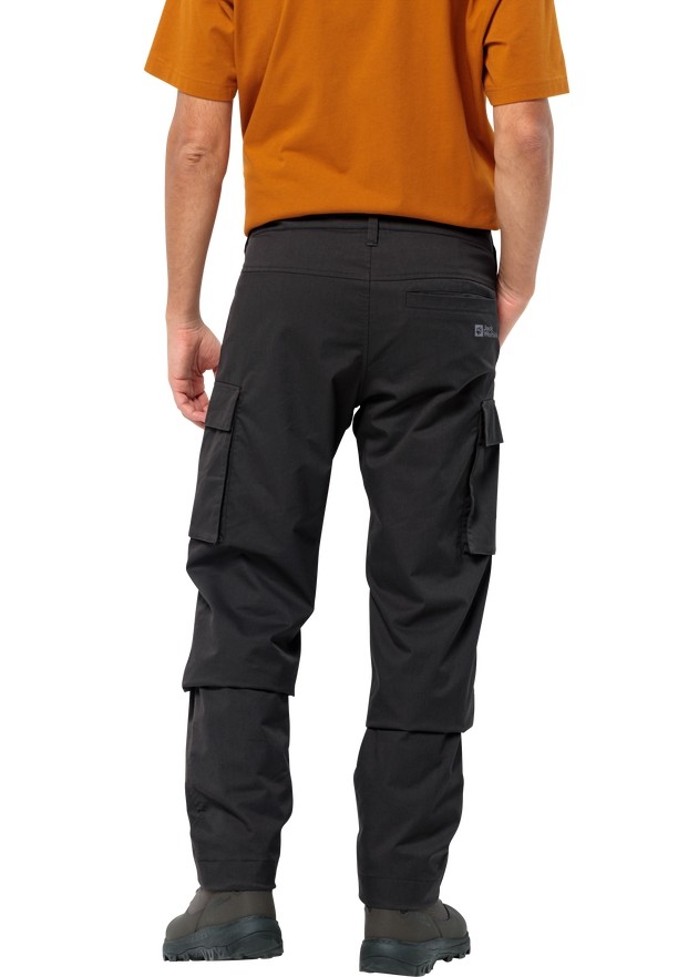 Black Men Jack Wolfskin Arctic Road Cargo Pants | 20587379