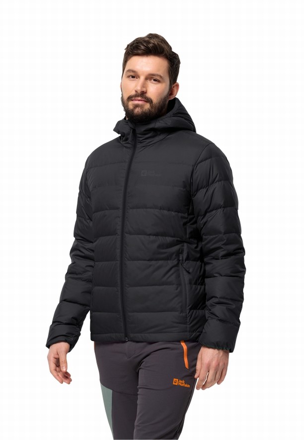 Black Men Jack Wolfskin Ather Hoody Down Jackets | 96209262