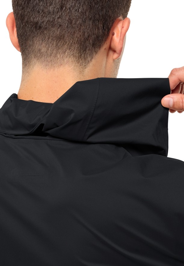 Black Men Jack Wolfskin Bike Commute 2.5l Rain Jackets | 95440695