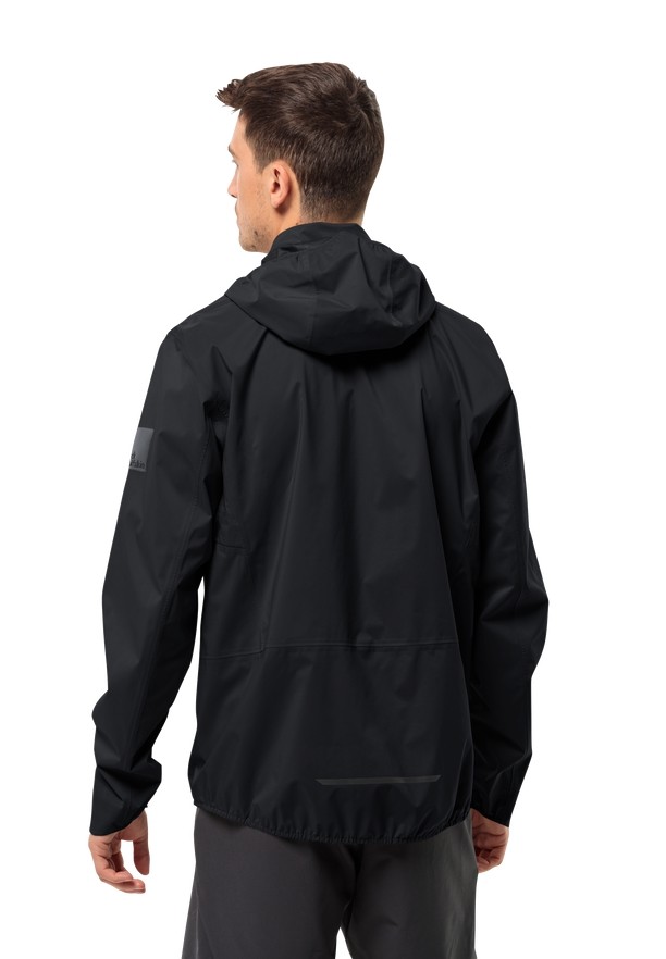 Black Men Jack Wolfskin Bike Commute 2.5l Rain Jackets | 95440695