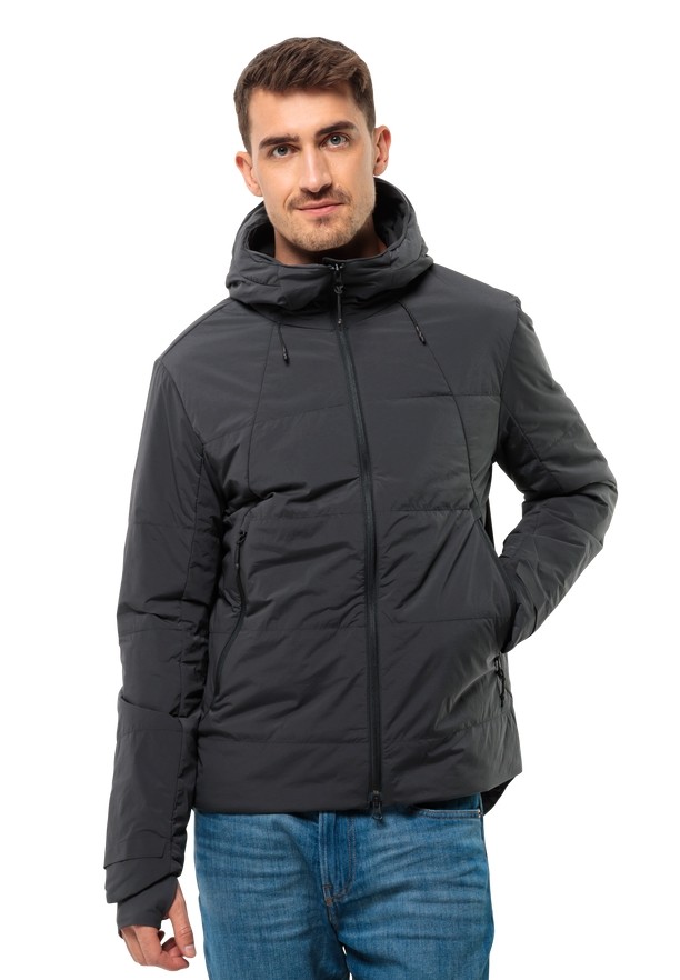Black Men Jack Wolfskin Bike Commute Ins Jackets | 97631267
