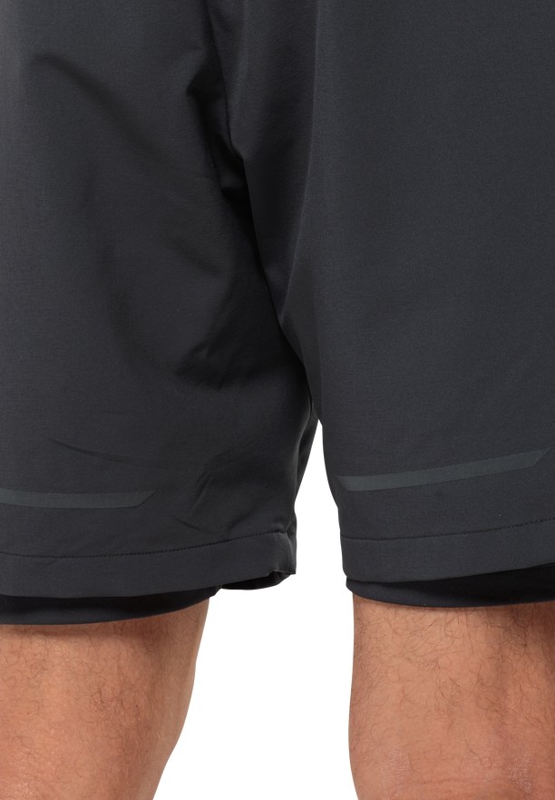 Black Men Jack Wolfskin Bike Commute Shorts | 79742924
