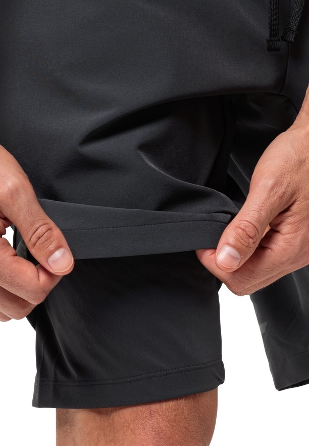 Black Men Jack Wolfskin Bike Commute Shorts | 79742924