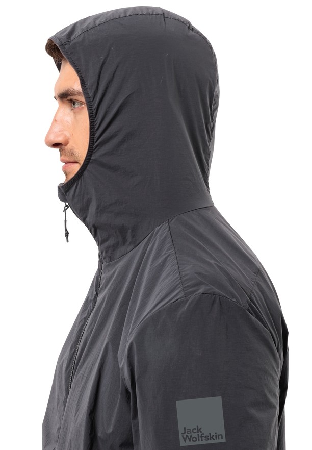 Black Men Jack Wolfskin Bike Commute Wind Softshell Jackets | 26212963