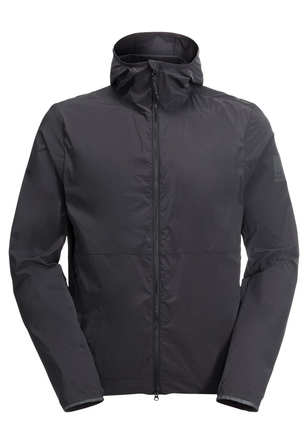 Black Men Jack Wolfskin Bike Commute Wind Softshell Jackets | 26212963