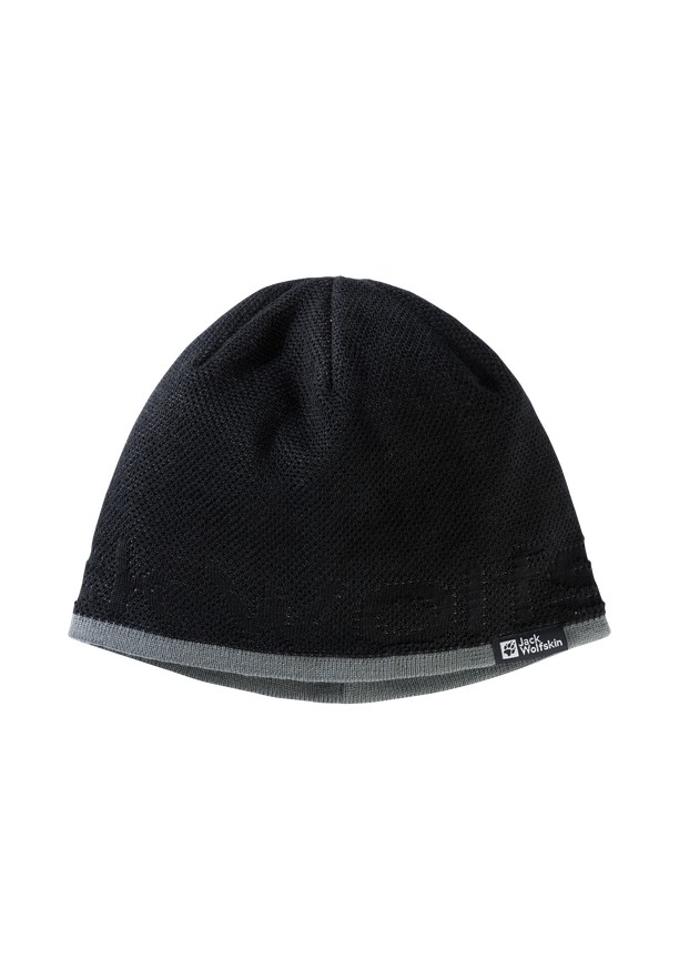 Black Men Jack Wolfskin Brand Beanie | 14020704