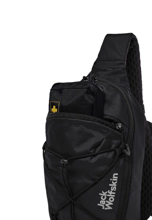 Black Men Jack Wolfskin Cyrox Sling Shoulder Bags | 48891645