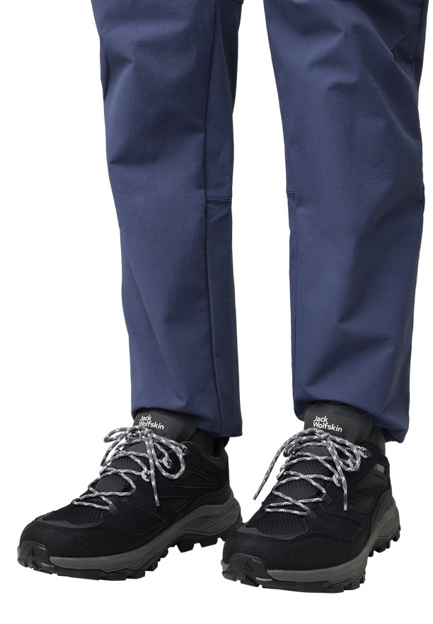 Black Men Jack Wolfskin Cyrox Texapore Low Hiking Shoes | 51412809