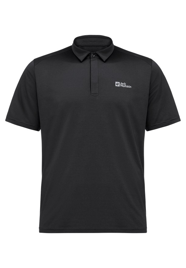 Black Men Jack Wolfskin Delgami Polo Shirts | 57406232