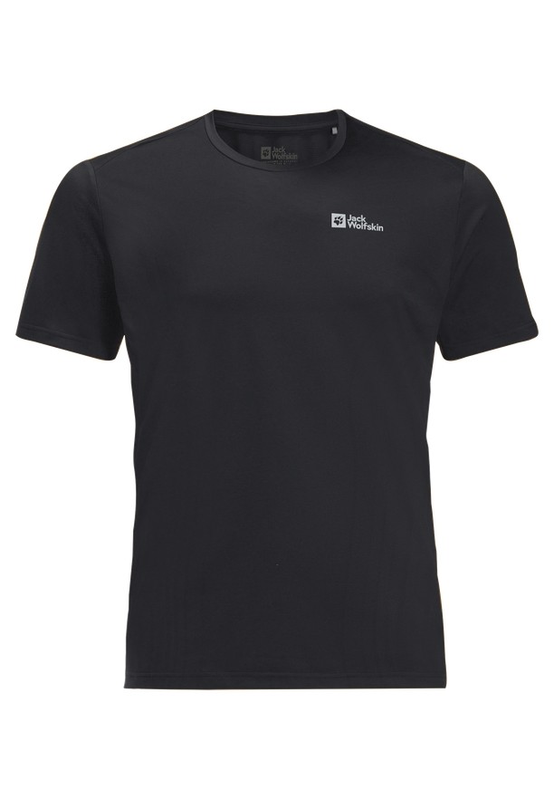 Black Men Jack Wolfskin Delgami S/s T Shirts | 55425653