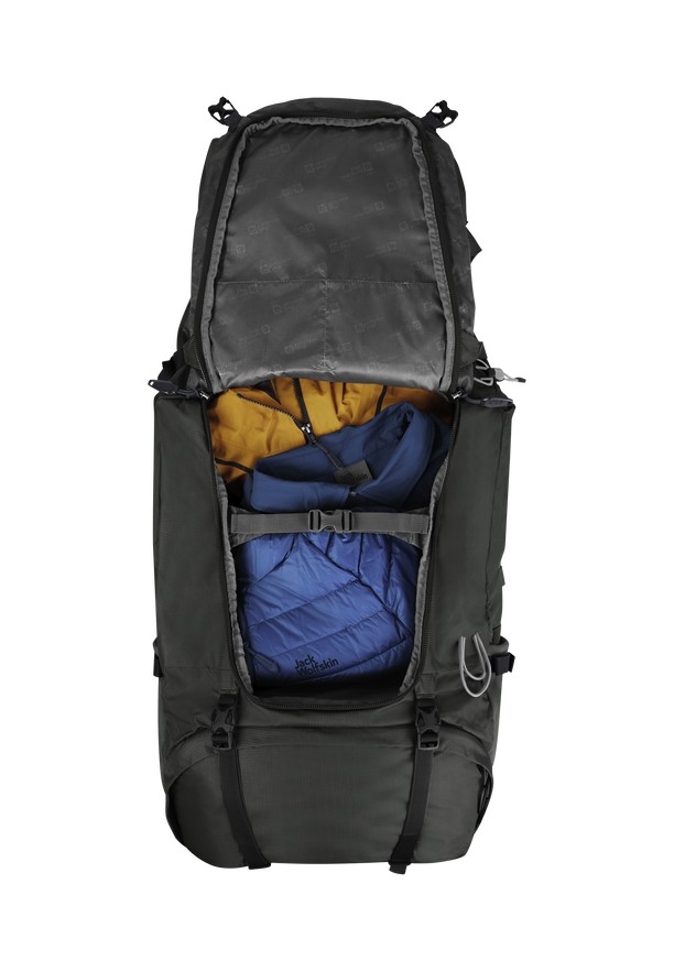 Black Men Jack Wolfskin Denali 65|10 Trekking Backpack | 19177732