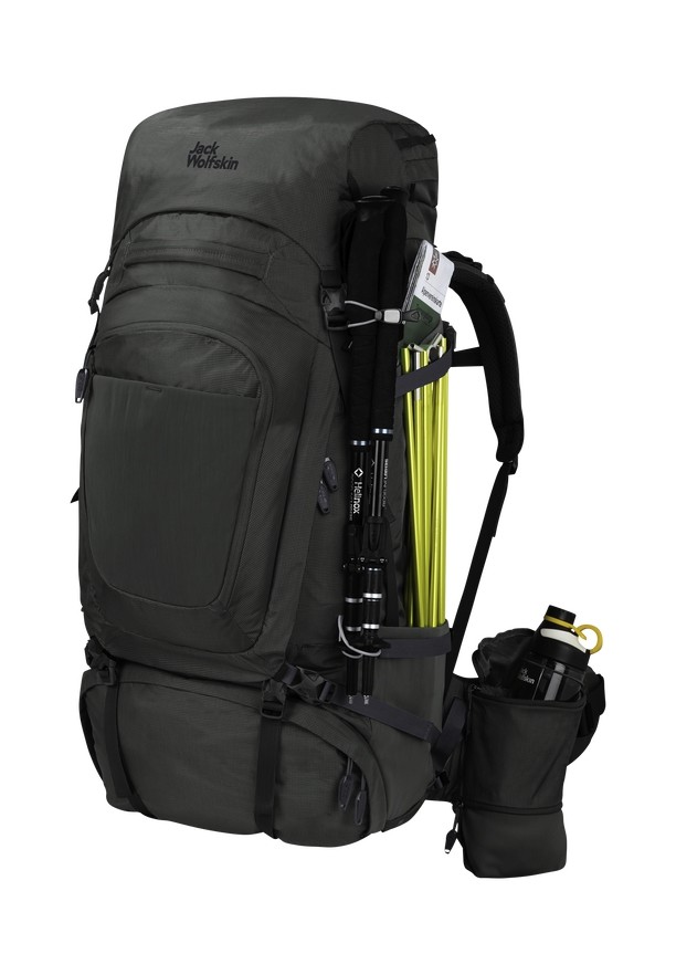Black Men Jack Wolfskin Denali 65|10 Trekking Backpack | 19177732