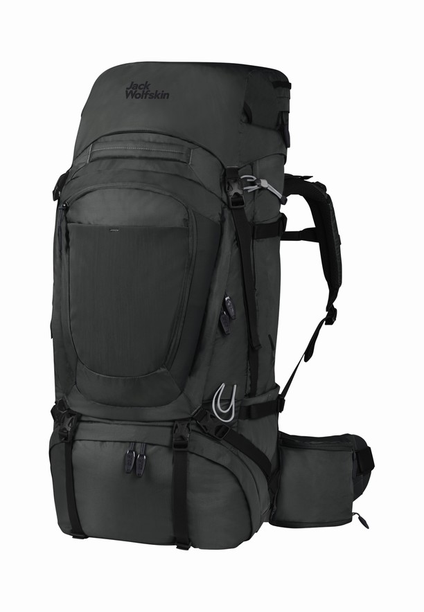 Black Men Jack Wolfskin Denali 65|10 Trekking Backpack | 19177732