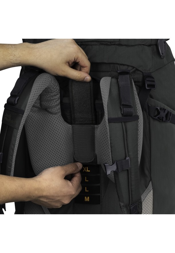 Black Men Jack Wolfskin Denali 75|10 Trekking Backpack | 31125064