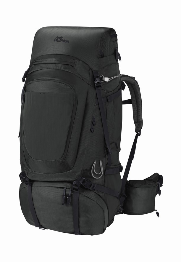 Black Men Jack Wolfskin Denali 75|10 Trekking Backpack | 31125064