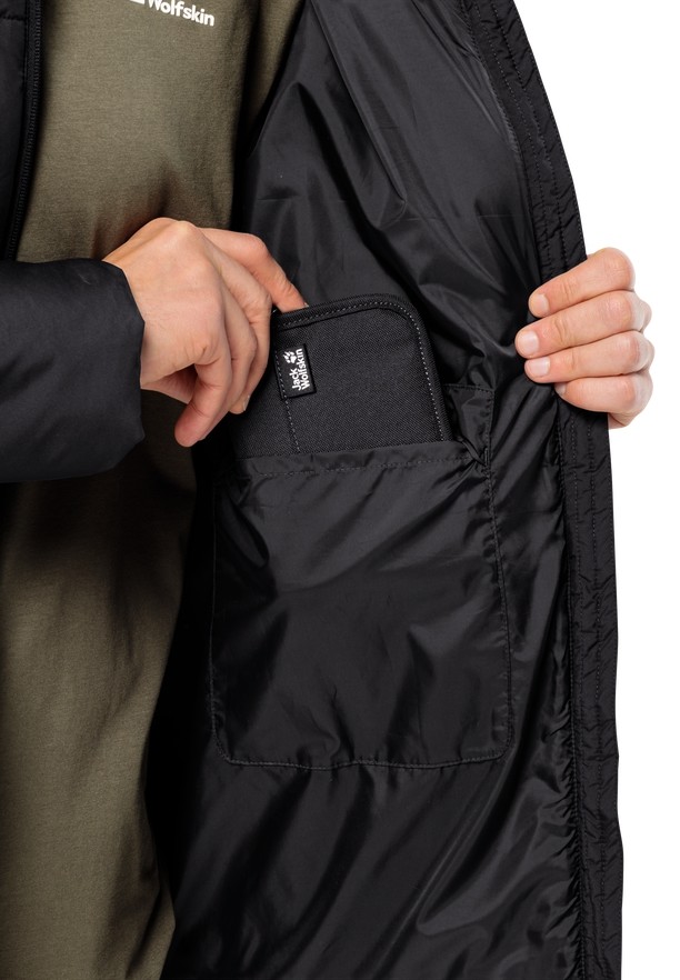 Black Men Jack Wolfskin Deutzer Long Jackets | 28954660