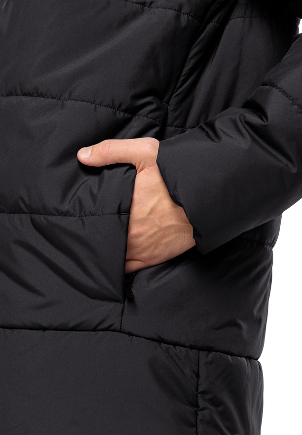Black Men Jack Wolfskin Deutzer Long Jackets | 28954660
