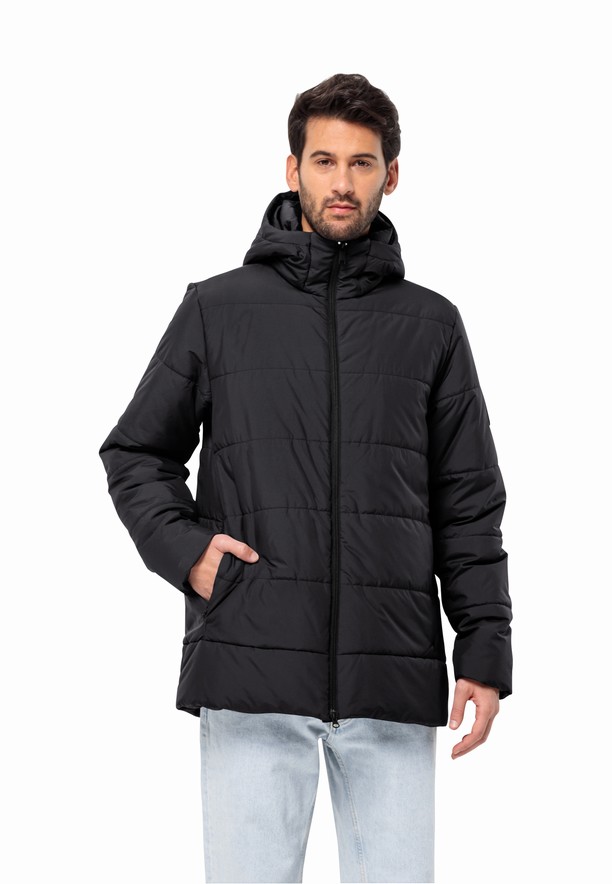 Black Men Jack Wolfskin Deutzer Long Jackets | 28954660