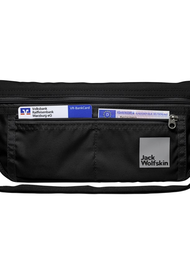 Black Men Jack Wolfskin Document Belt De Luxe Bum Bag | 58119202