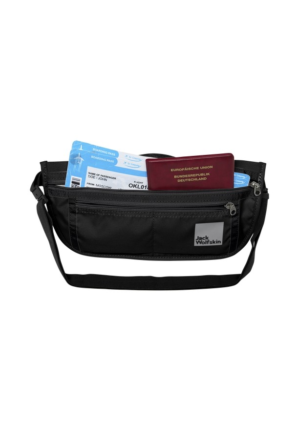 Black Men Jack Wolfskin Document Belt De Luxe Bum Bag | 58119202