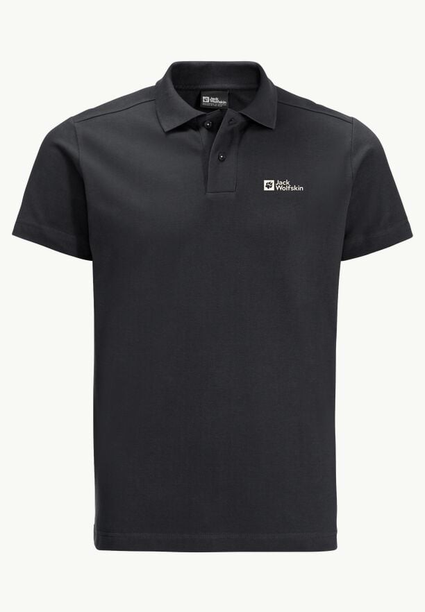 Black Men Jack Wolfskin Essential Polo Shirts | 46084473