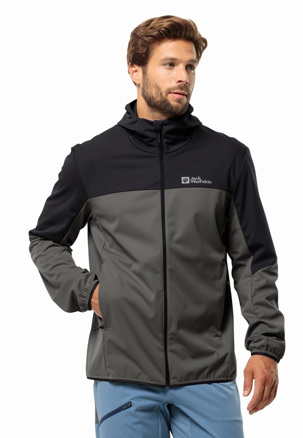 Black Men Jack Wolfskin Feldberg Hoody Softshell Jackets | 95082372