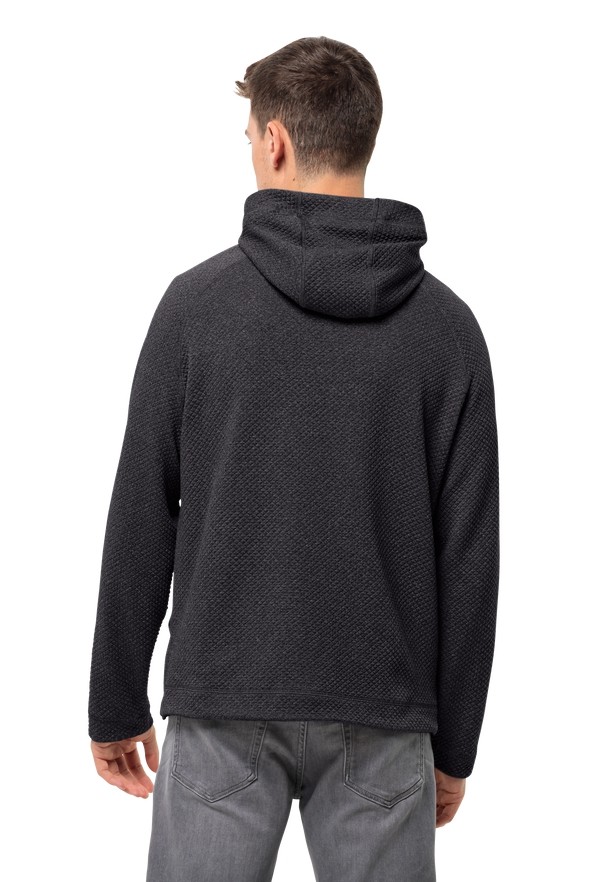 Black Men Jack Wolfskin Fernweh Hooded Fleece Jackets | 60469717