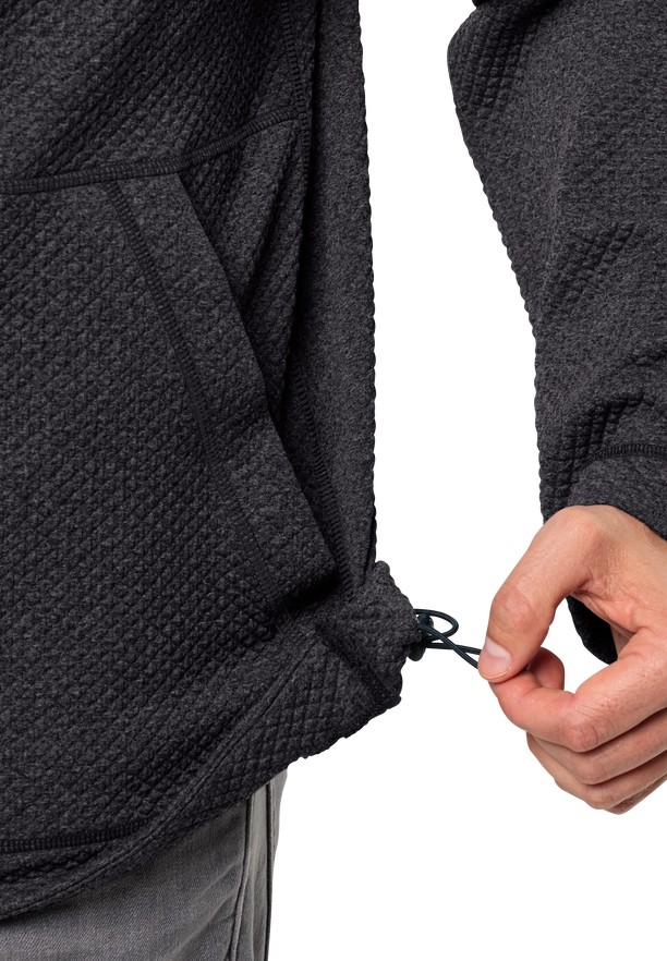 Black Men Jack Wolfskin Fernweh Hooded Fleece Jackets | 60469717