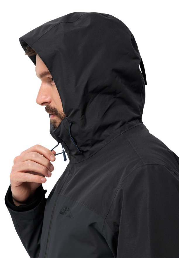 Black Men Jack Wolfskin Glaabach 3in1 Jackets | 80459115
