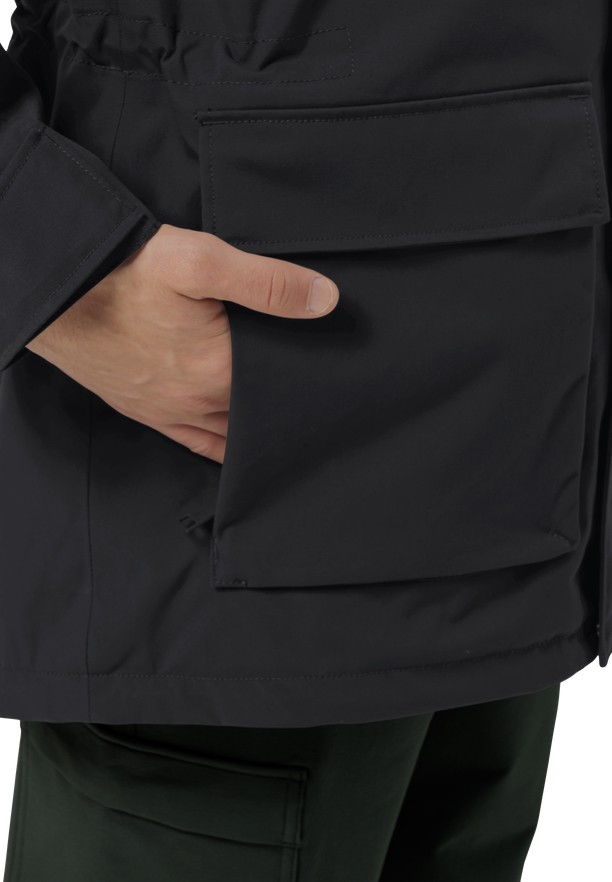 Black Men Jack Wolfskin Glacier Canyon Coats | 61769610