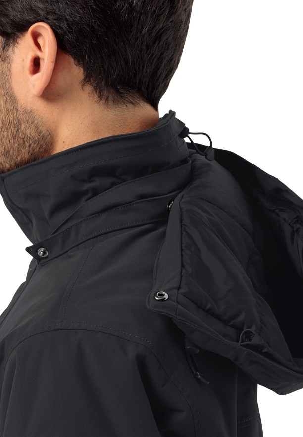 Black Men Jack Wolfskin Glacier Canyon Coats | 61769610