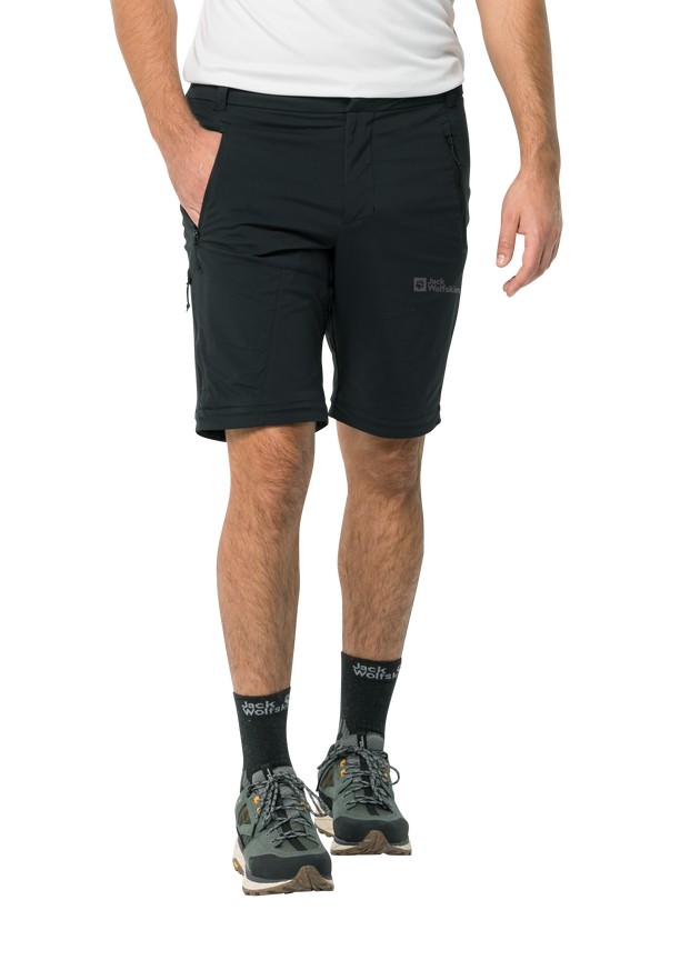 Black Men Jack Wolfskin Glastal Zip Away Hiking Pants | 62749296