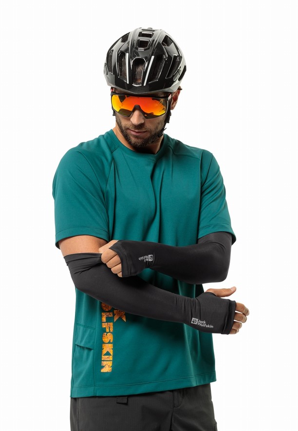 Black Men Jack Wolfskin Gravex Arm Sleeves Arm Warmer | 51081300