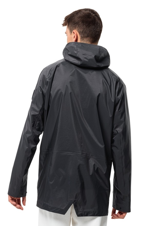 Black Men Jack Wolfskin Gutleut Rain Jackets | 99663890