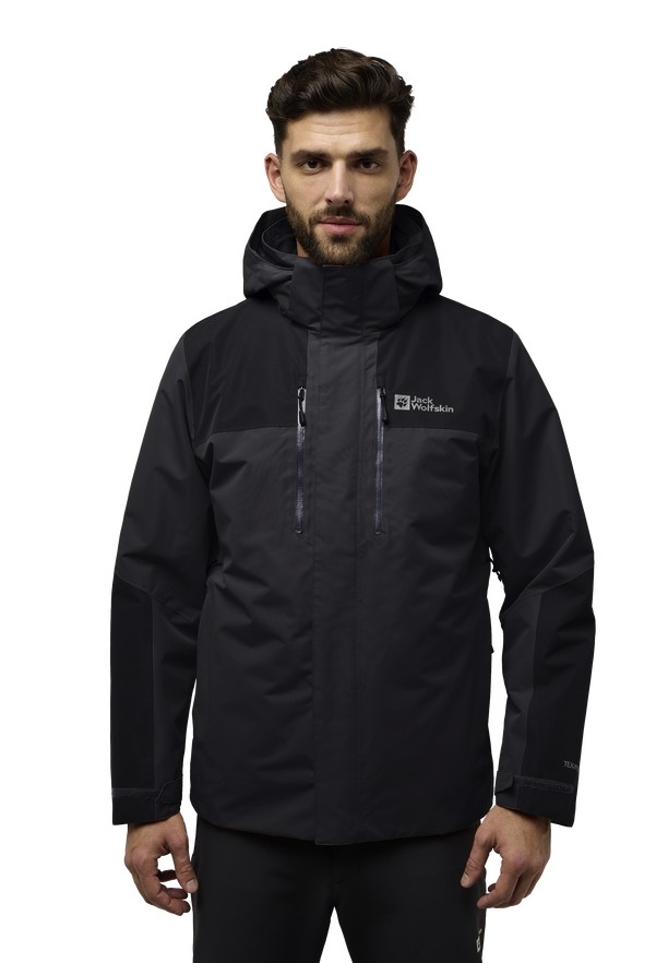 Black Men Jack Wolfskin Jasper 3in1 Jackets | 72029582