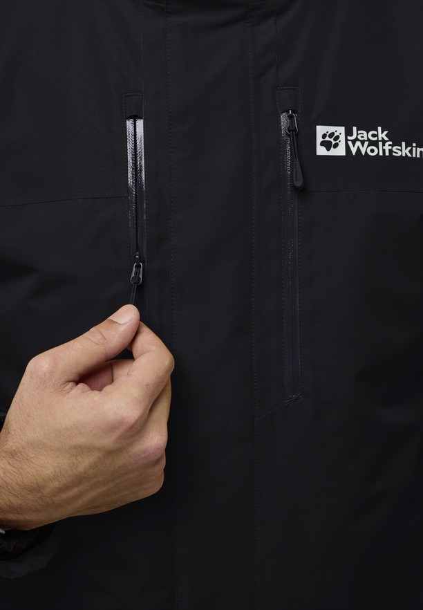Black Men Jack Wolfskin Jasper 3in1 Jackets | 22335011