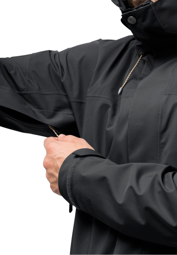 Black Men Jack Wolfskin Kammweg 2l Rain Jackets | 38305052