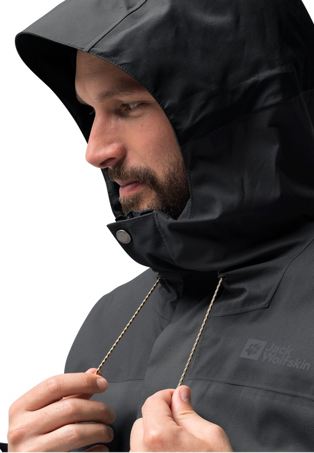 Black Men Jack Wolfskin Kammweg 2l Rain Jackets | 38305052