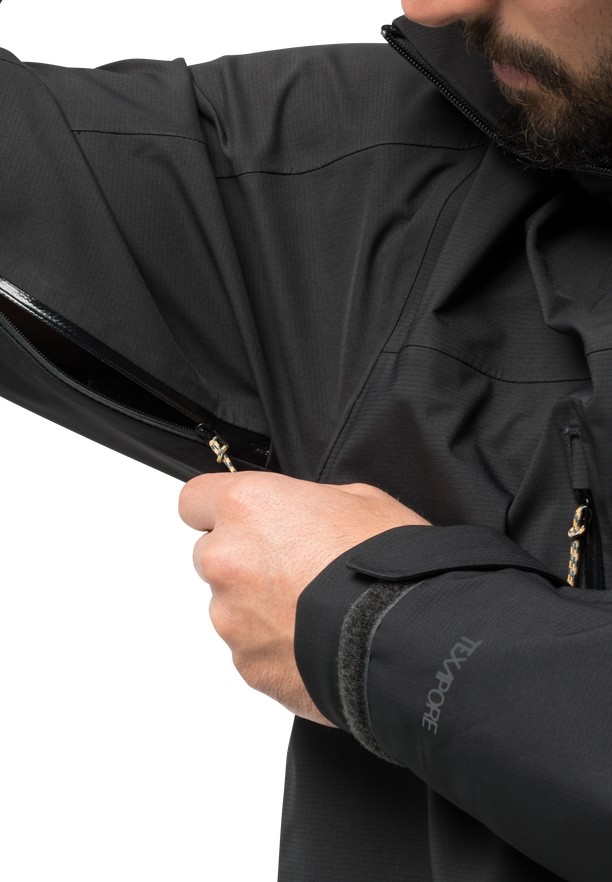 Black Men Jack Wolfskin Kammweg 3l Rain Jackets | 57801408