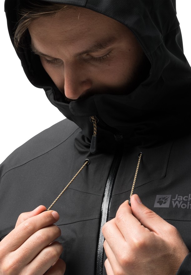 Black Men Jack Wolfskin Kammweg 3l Rain Jackets | 57801408