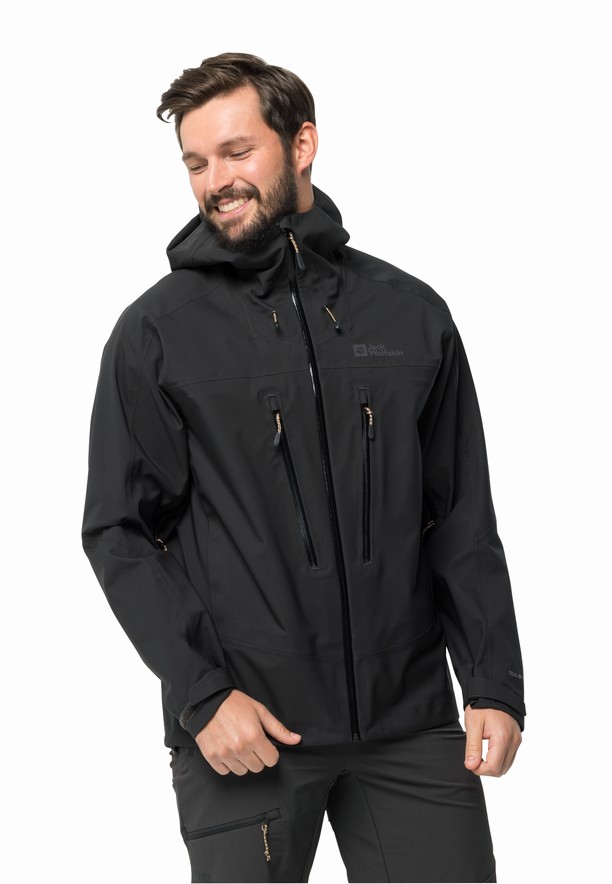 Black Men Jack Wolfskin Kammweg 3l Rain Jackets | 57801408