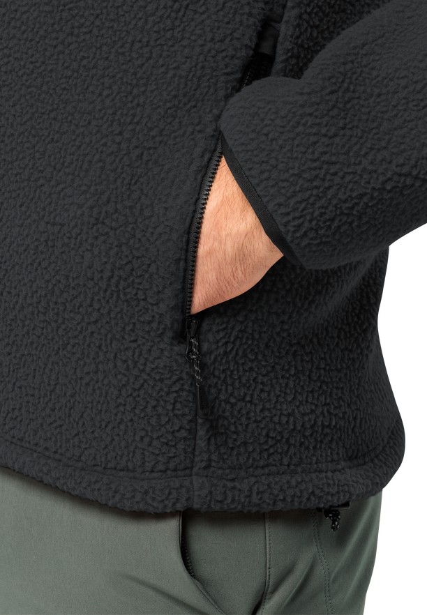 Black Men Jack Wolfskin Kammweg Pile Fz Fleece Jackets | 71564728