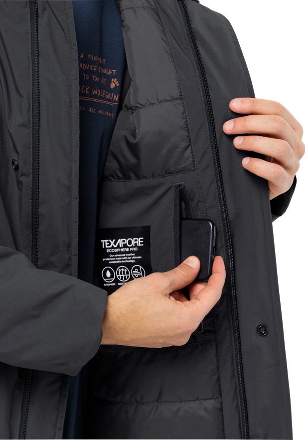 Black Men Jack Wolfskin Koenigsbau Coats | 27428609