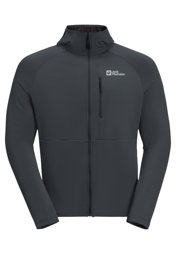 Black Men Jack Wolfskin Kolbenberg Hooded Fz Fleece Jackets | 70588116
