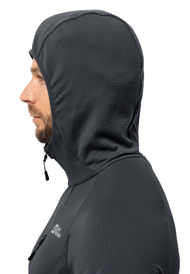 Black Men Jack Wolfskin Kolbenberg Hooded Fz Fleece Jackets | 70588116