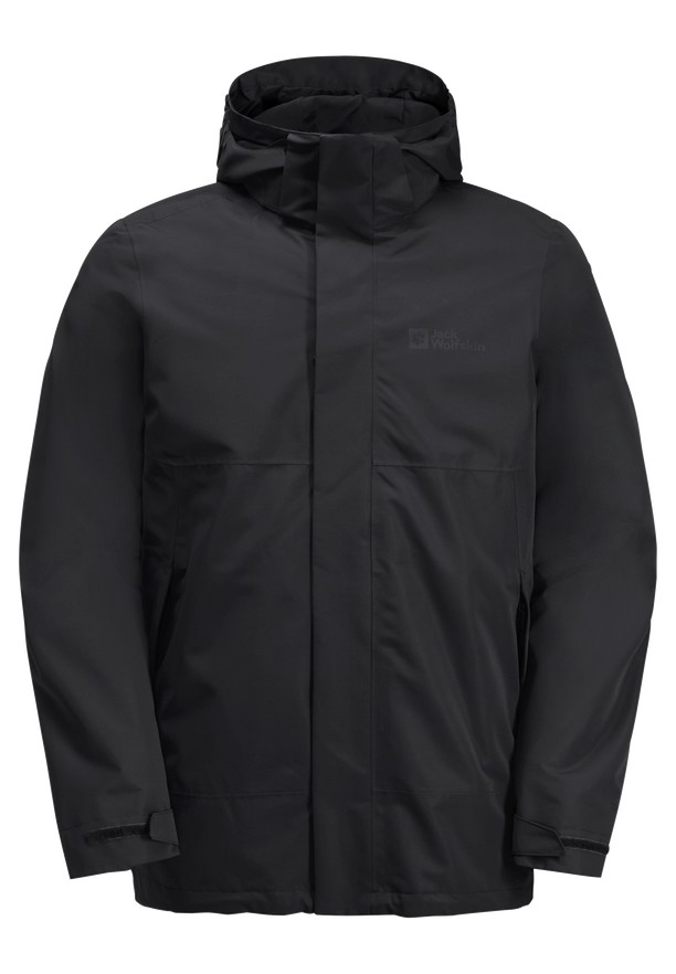 Black Men Jack Wolfskin Luntal 3in1 Jackets | 22235563