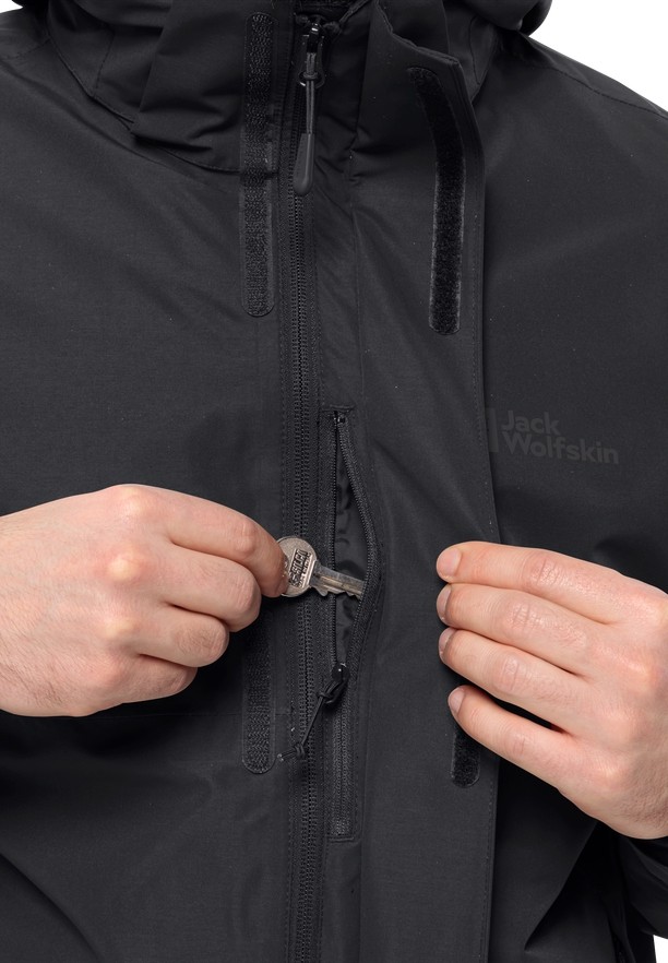 Black Men Jack Wolfskin Luntal 3in1 Jackets | 22235563