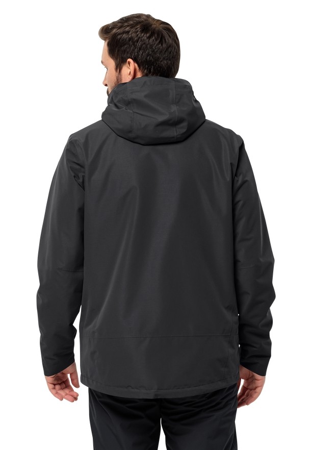 Black Men Jack Wolfskin Luntal 3in1 Jackets | 22235563